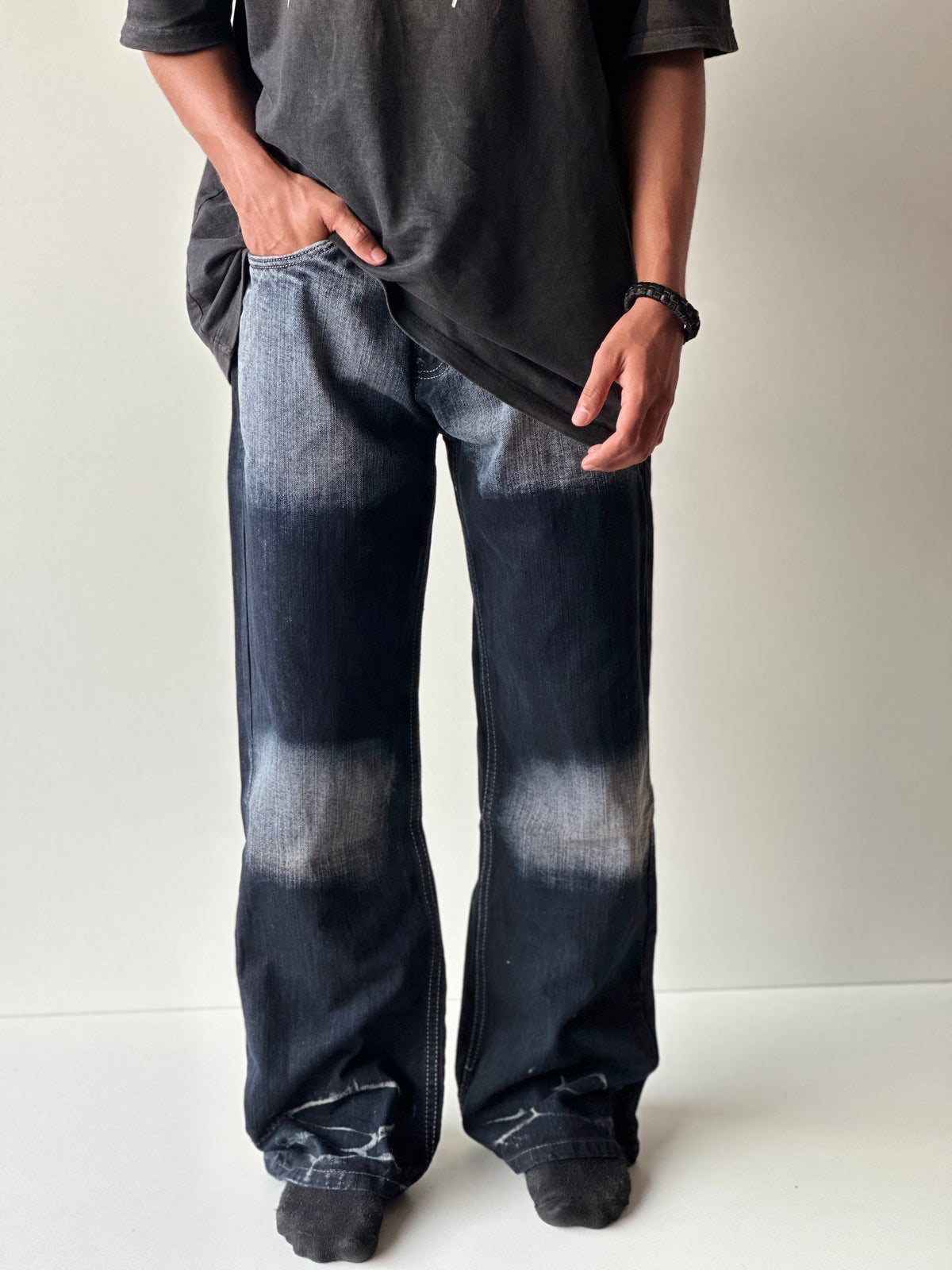 Midnight Shadow Fade Baggy Denim