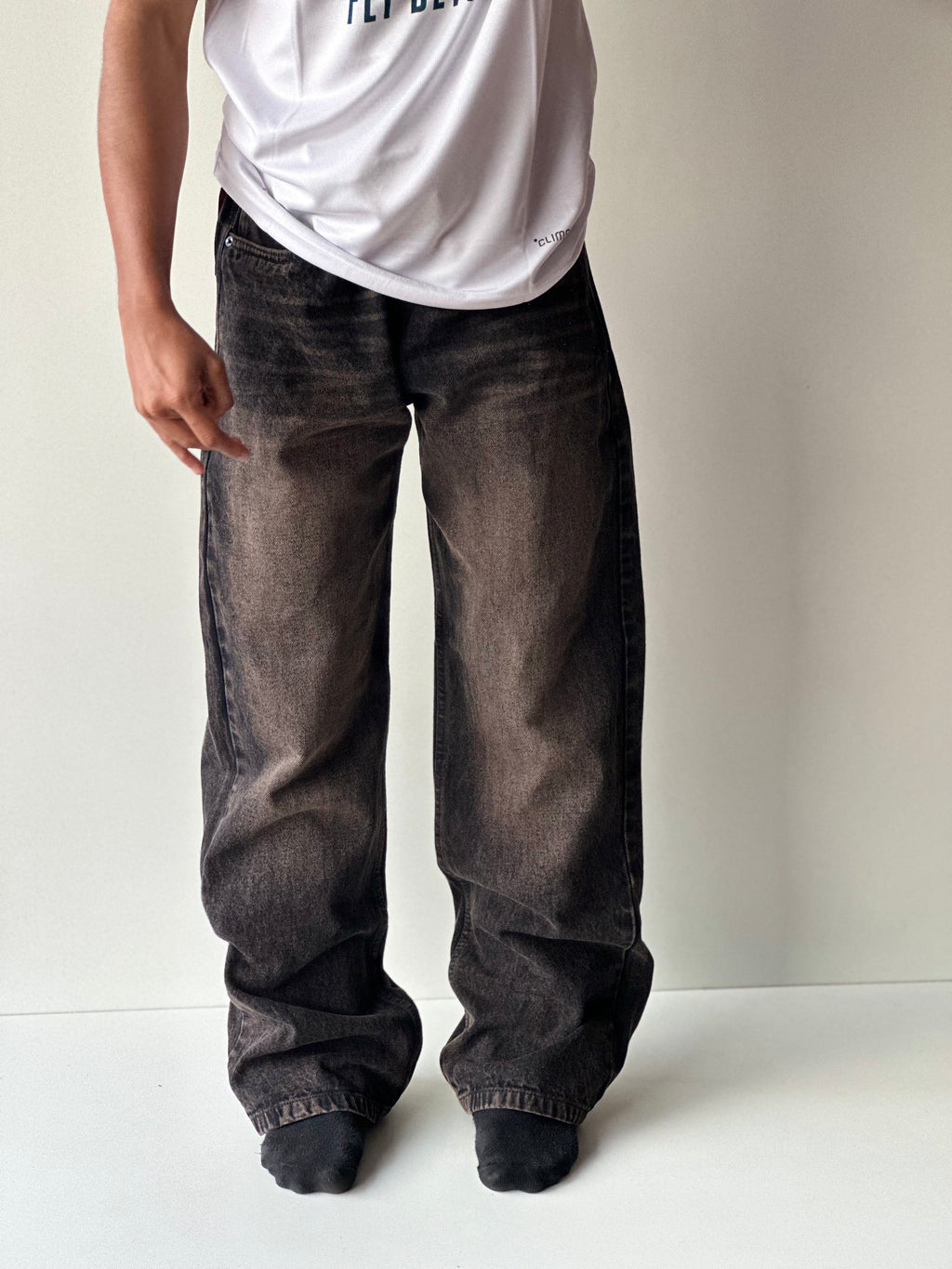 Vintage Charcoal Washed Baggy Denim