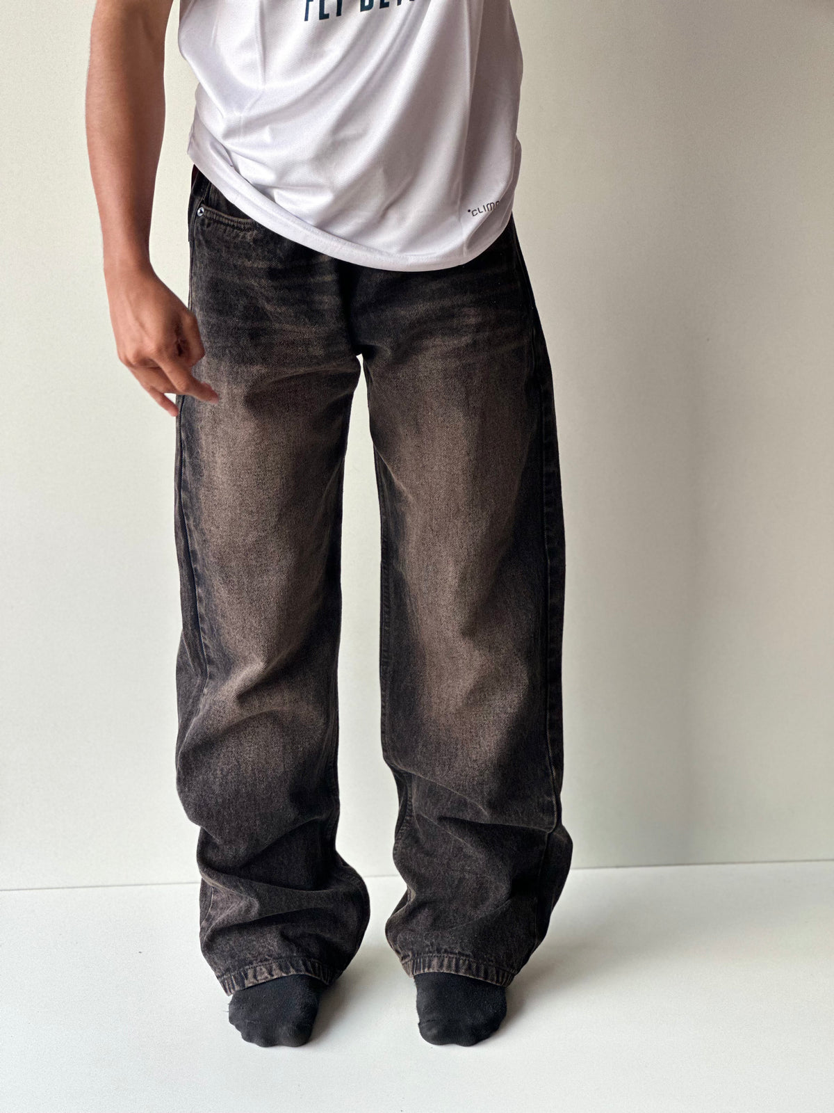 Vintage Charcoal Washed Baggy Denim