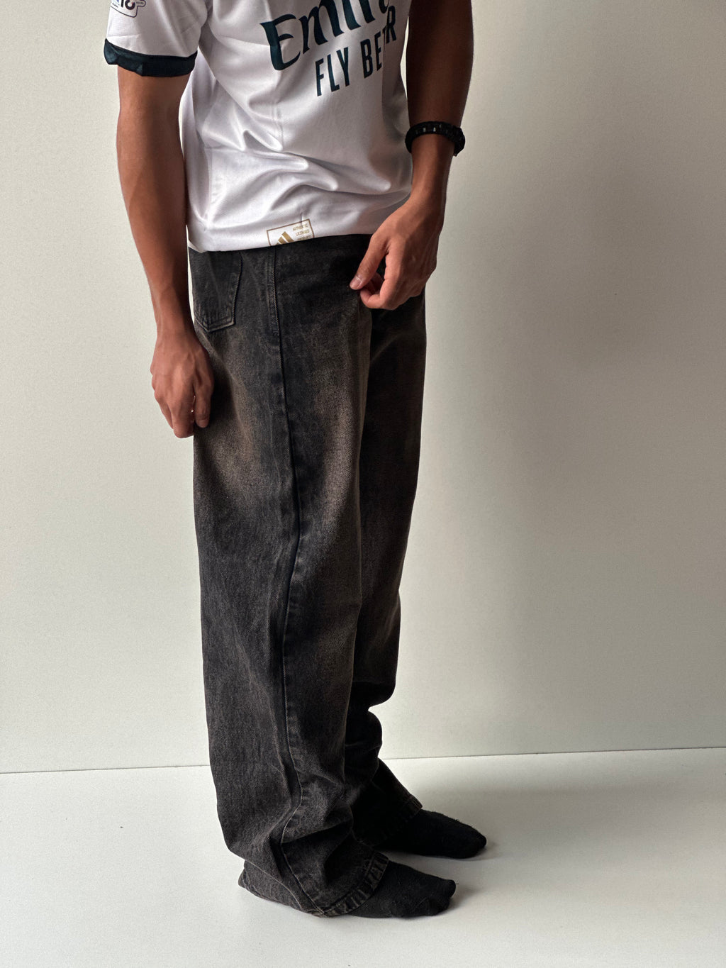 Vintage Charcoal Washed Baggy Denim
