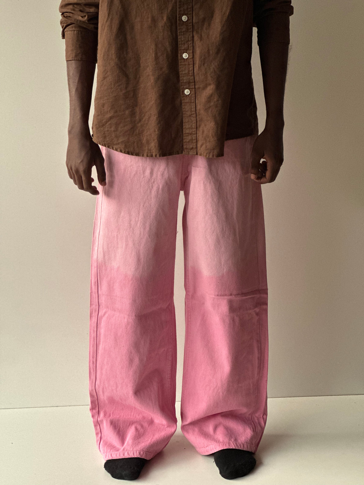 Blush Pink Baggy Denim