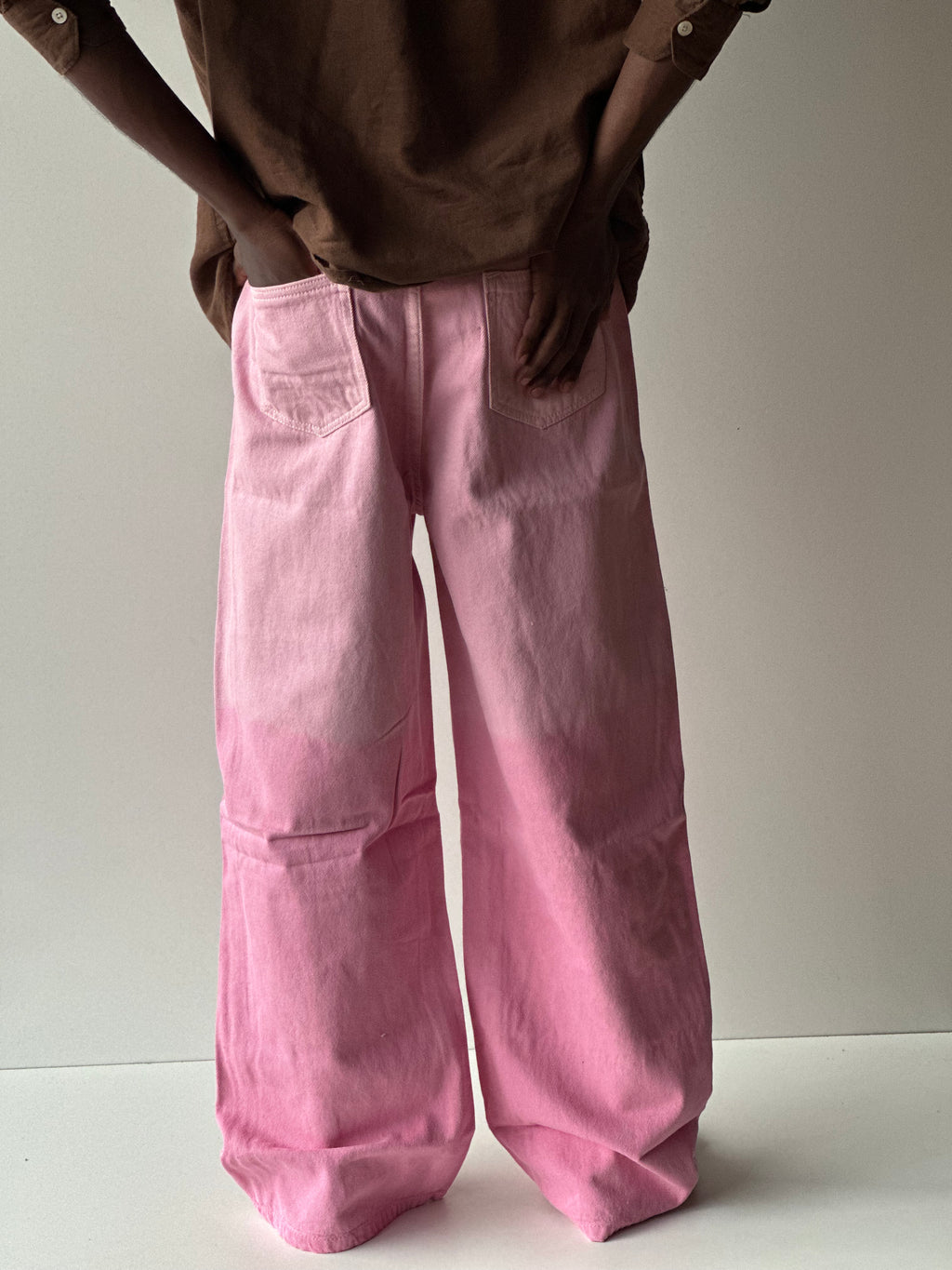 Blush Pink Baggy Denim