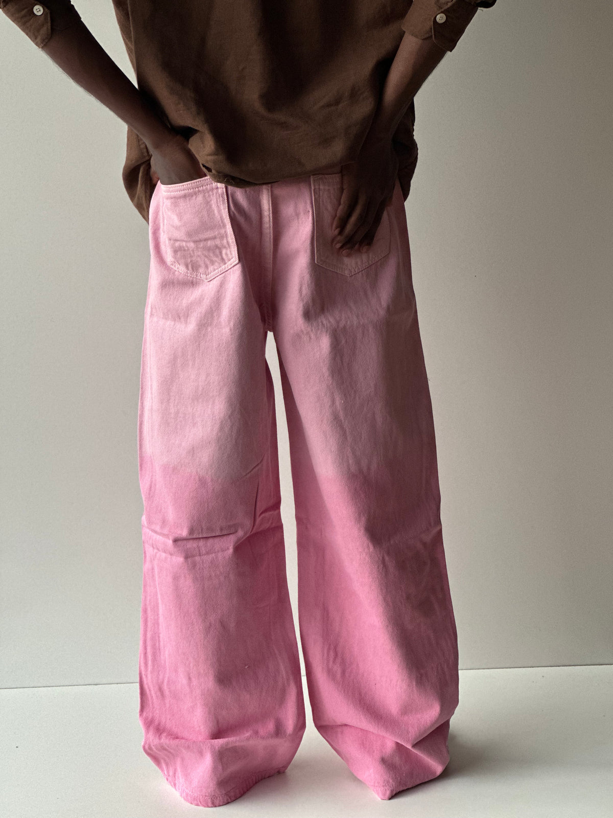 Blush Pink Baggy Denim